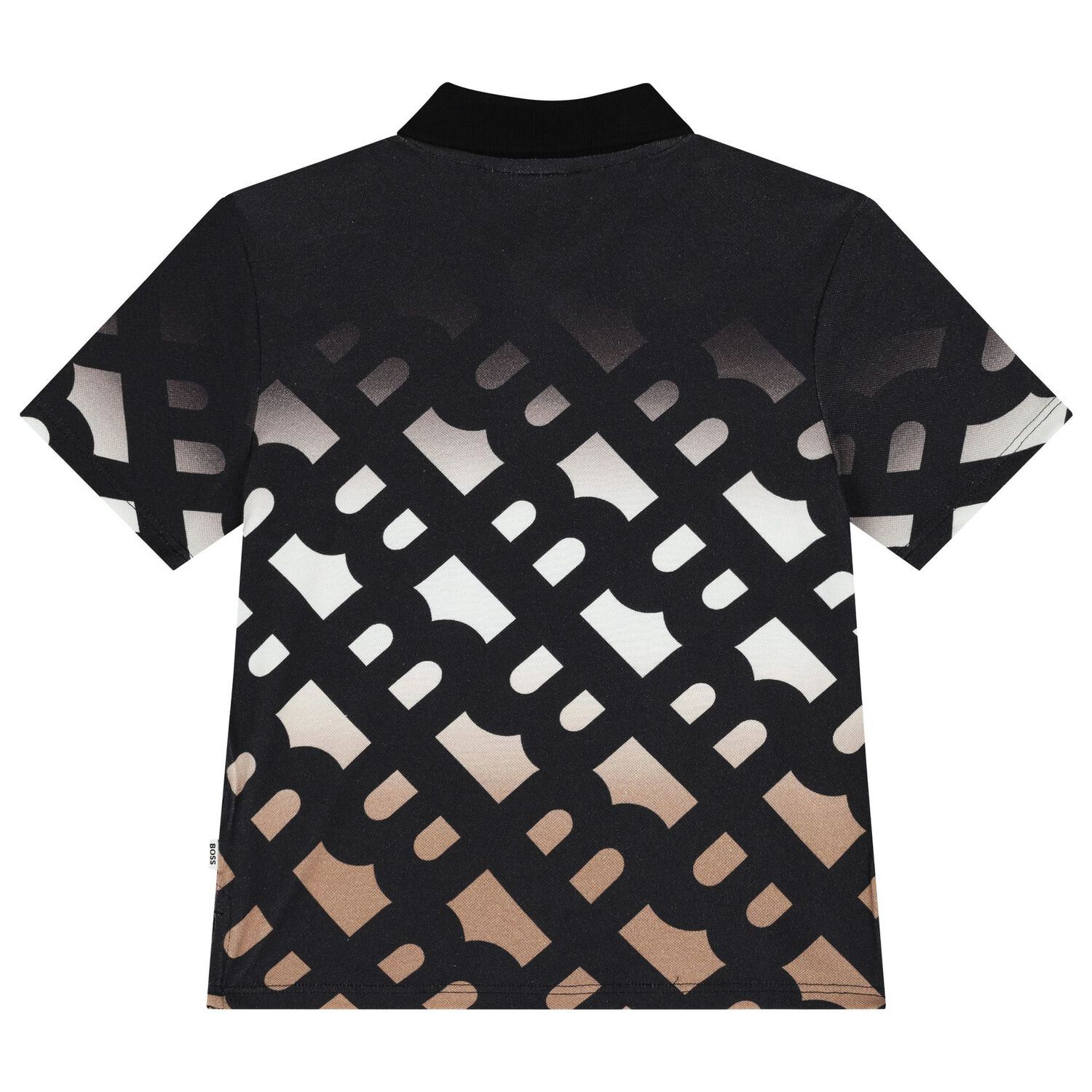 تيشيرت أولاد بولو بالشعار باللون الأبيض و الأسود و البيج, 1, hi-res