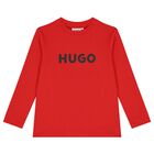Boys Red Logo Long Sleeve Top, 2, hi-res