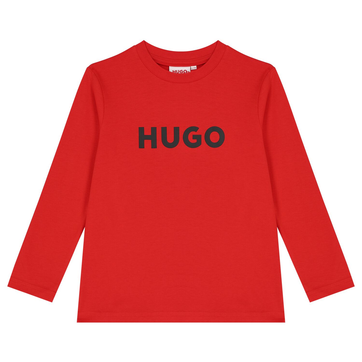Boys Red Logo Long Sleeve Top, 2, hi-res