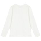 طقم بنات تنورة بشعار تيدي باللون الأبيض والوردى , 1, hi-res