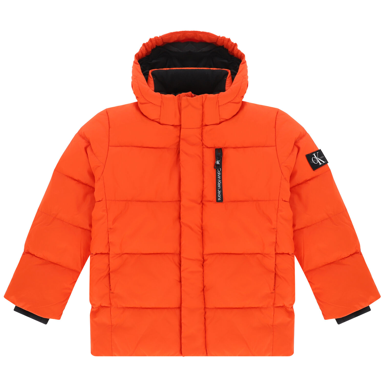 Boys Orange Logo Padded Puffer Jacket, 1, hi-res image number null