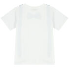 Boys White Bow Tie T-Shirt, 1, hi-res