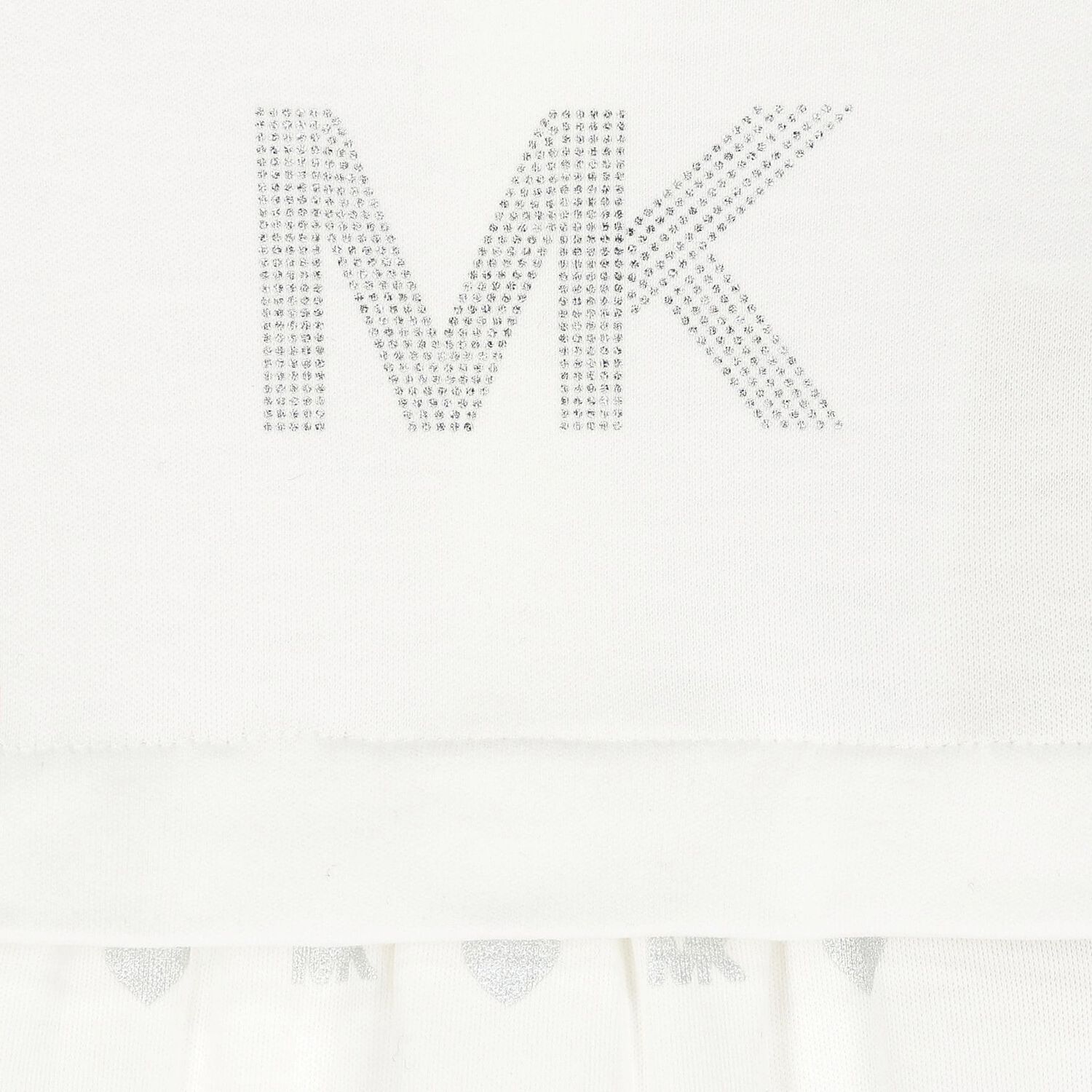 طقم بنات هدايا أفرول بالشعار باللون العاجي والفضي, 1, hi-res