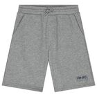 Boys Grey Logo Shorts, 1, hi-res