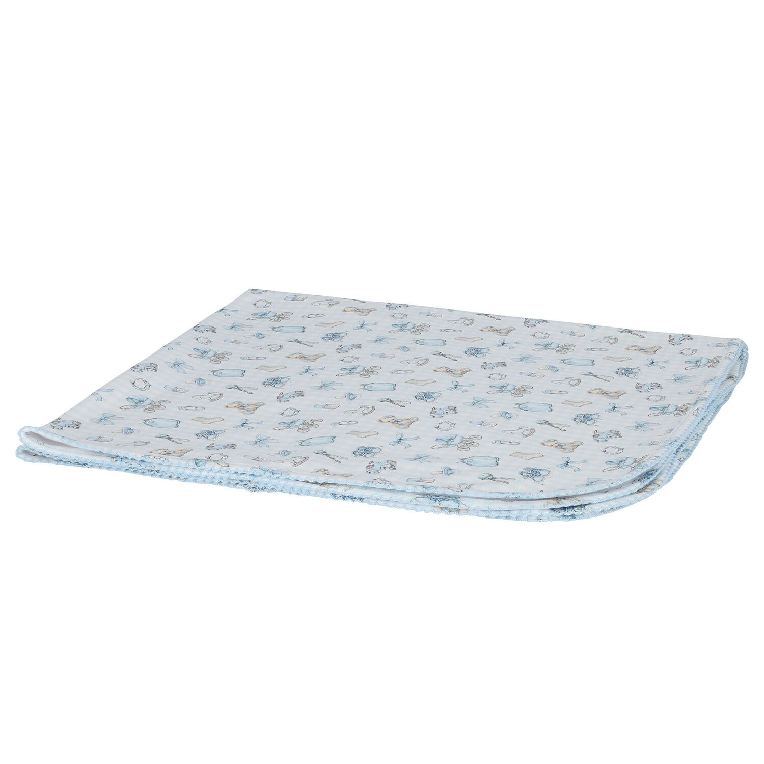 Blue Nursery Print Baby Blanket, 1, hi-res