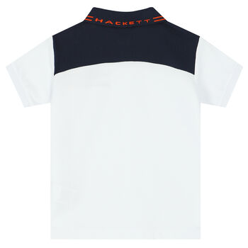Boys White Logo Polo Shirt