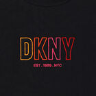 تيشيرت بالشعار باللون الأسود للبنات , 1, hi-res