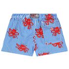 Boys Blue & White Octopus Swim Shorts, 1, hi-res