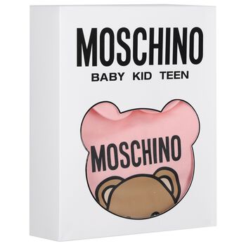 Baby Girls Pink Teddy Bear Logo Babygrow