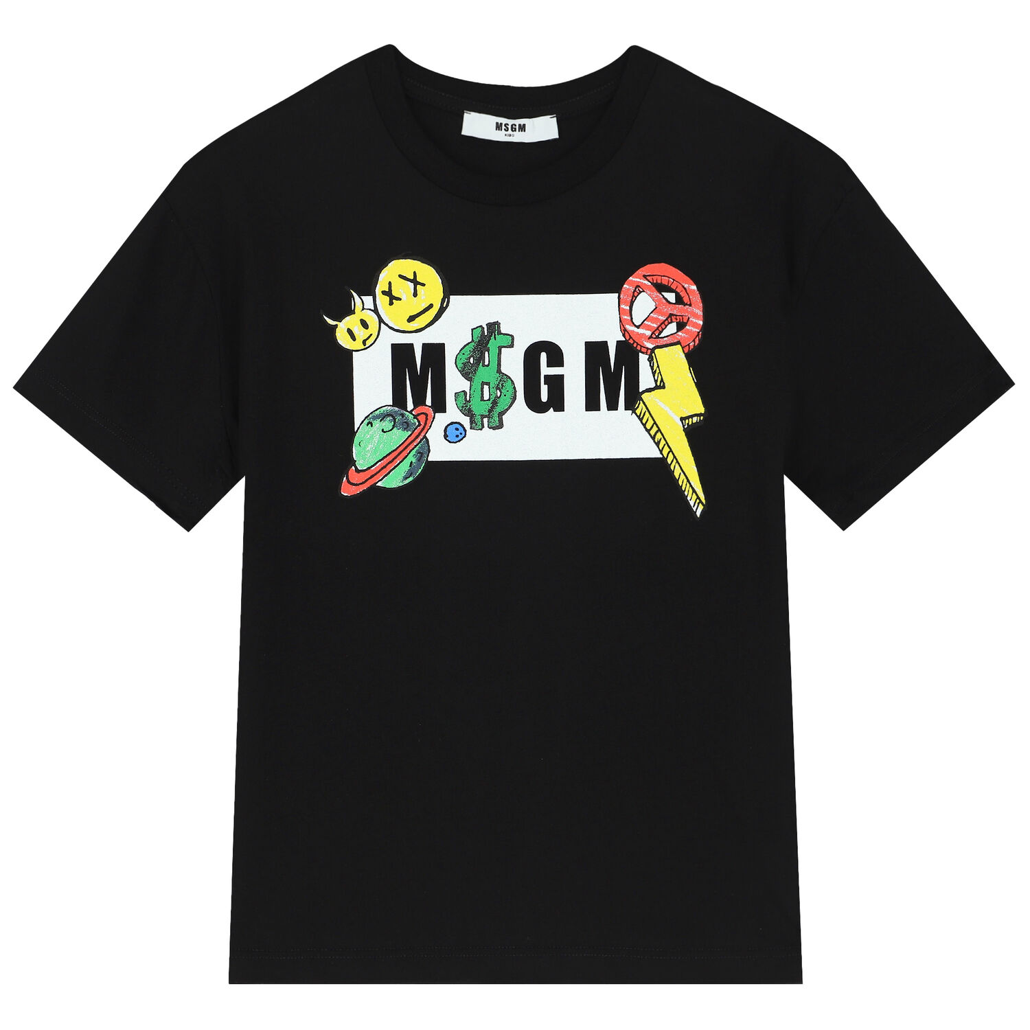 Boys Black Logo T-Shirt, 1, hi-res