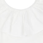Girls White Ruffled Top, 1, hi-res