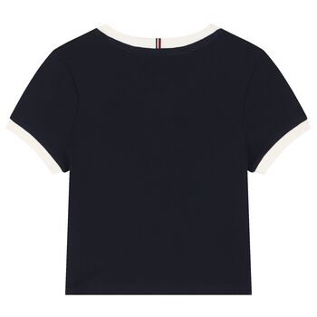 Girls Navy Blue Logo T-Shirt