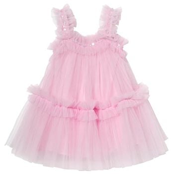 Baby Girls Pink Embellished Tulle Dress Set