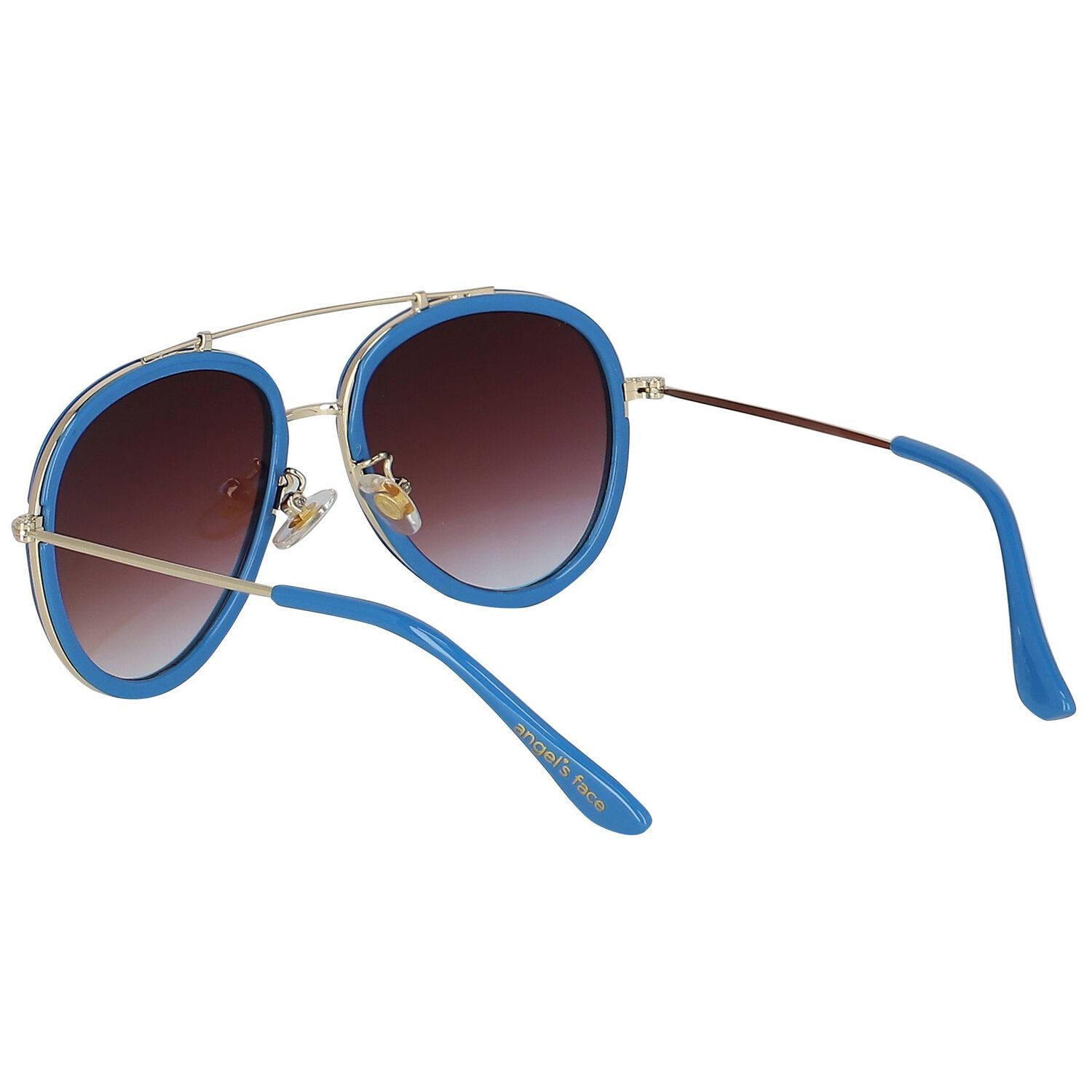 Girls Blue Aviator Sunglasses, 4, hi-res
