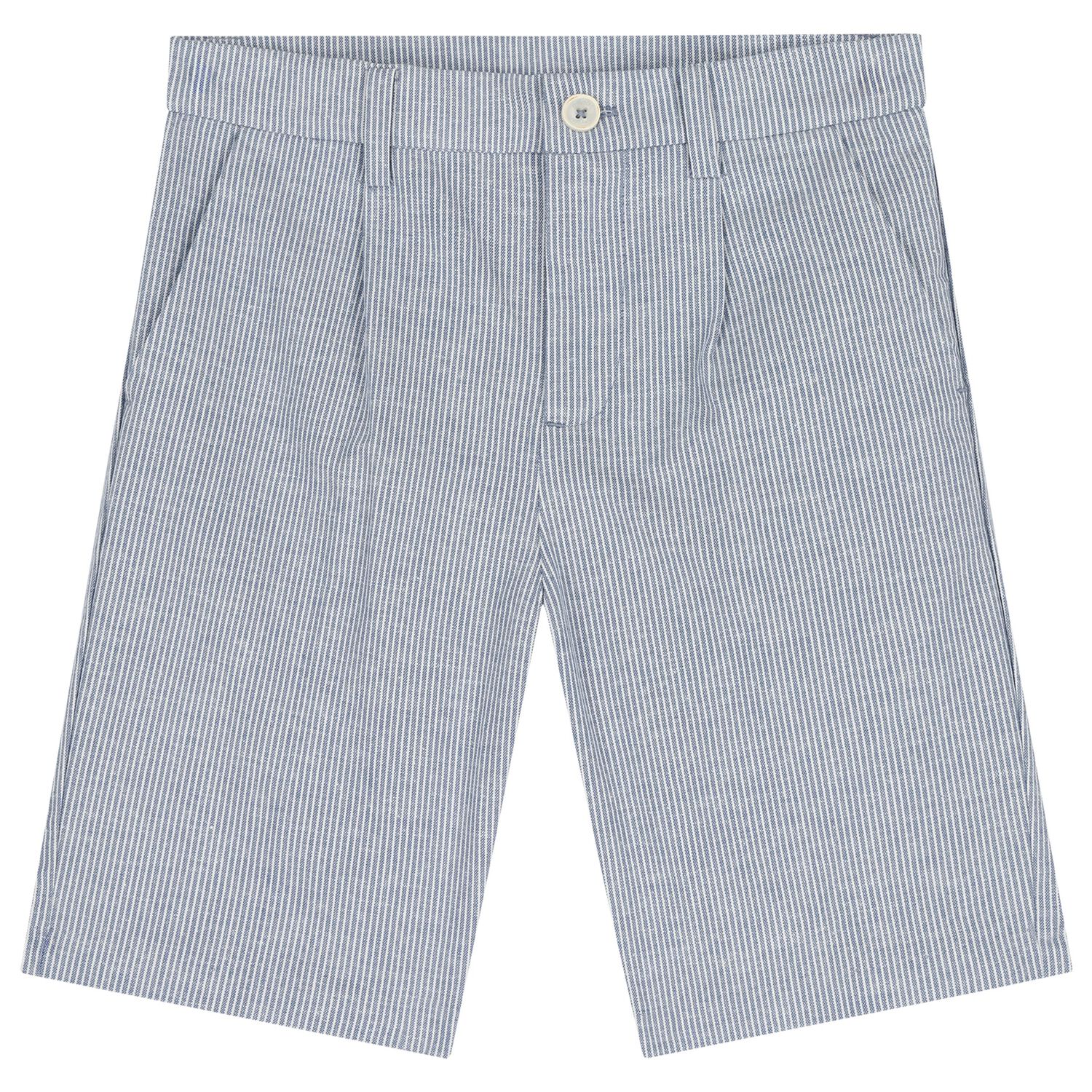 شورت  للأولاد مخطط باللون الأزرق والأبيض , 2, hi-res