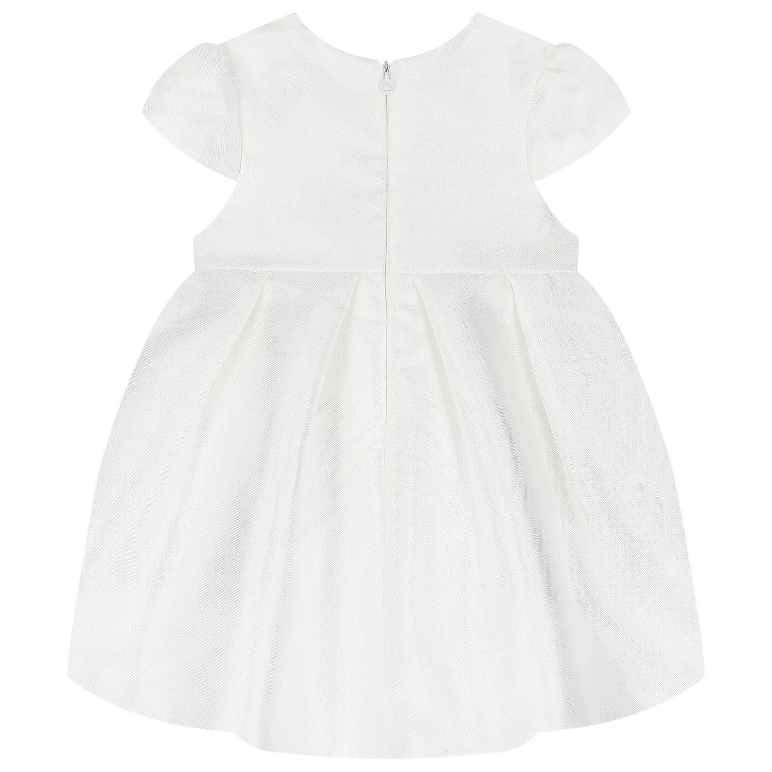 Baby Girls White Flower Satin Dress Set, 1, hi-res image number null