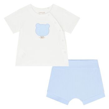 Baby Boys Blue & White Shorts Set