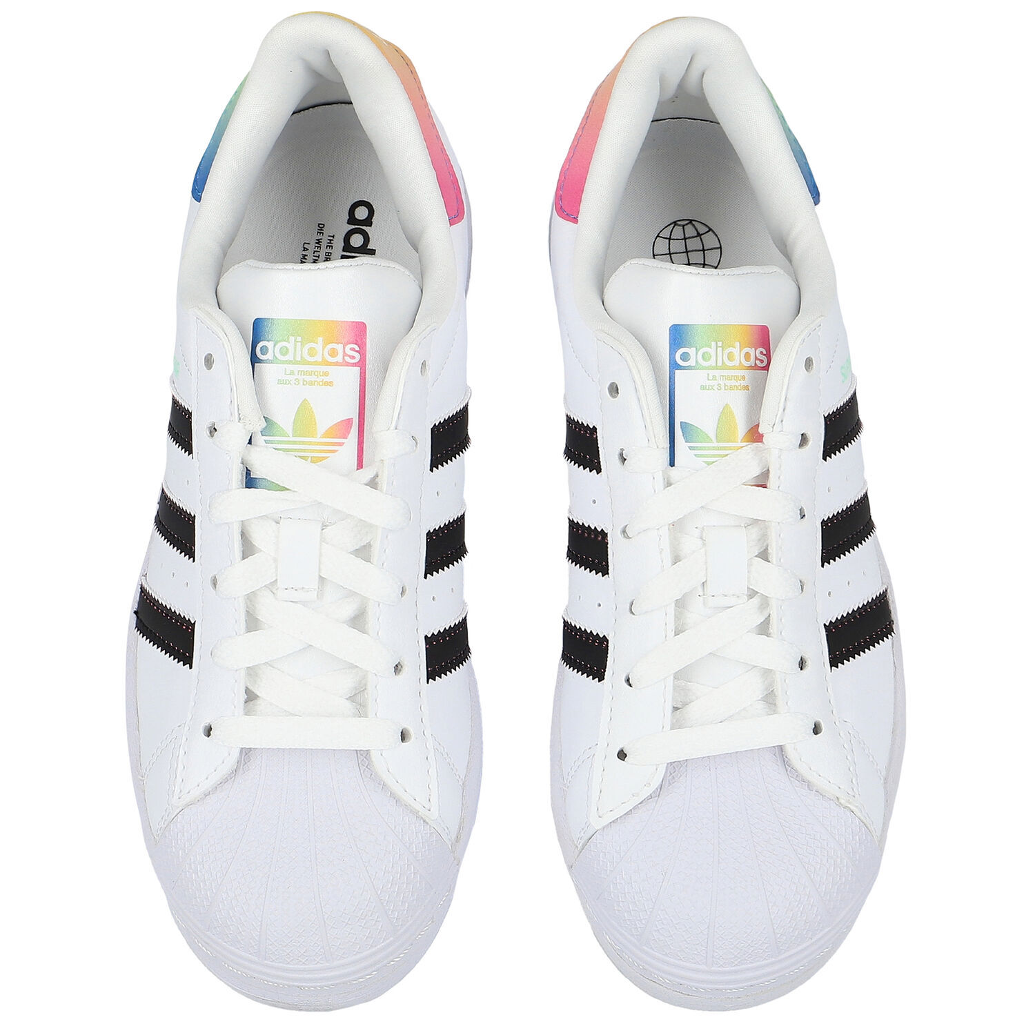 Girls White Superstar J Trainers, 1, hi-res