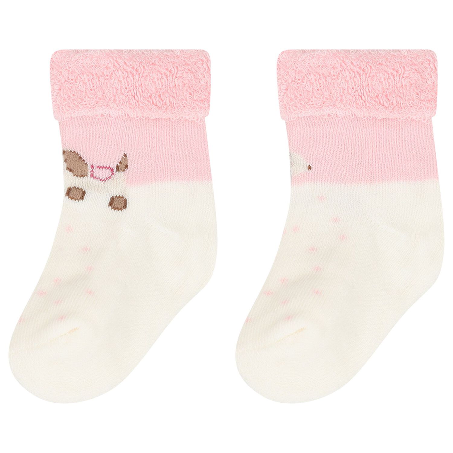 Baby Girls Pink & Ivory Socks ( 4 Pack ), 3, hi-res