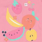 Baby Girls Pink Fruits Romper, 1, hi-res
