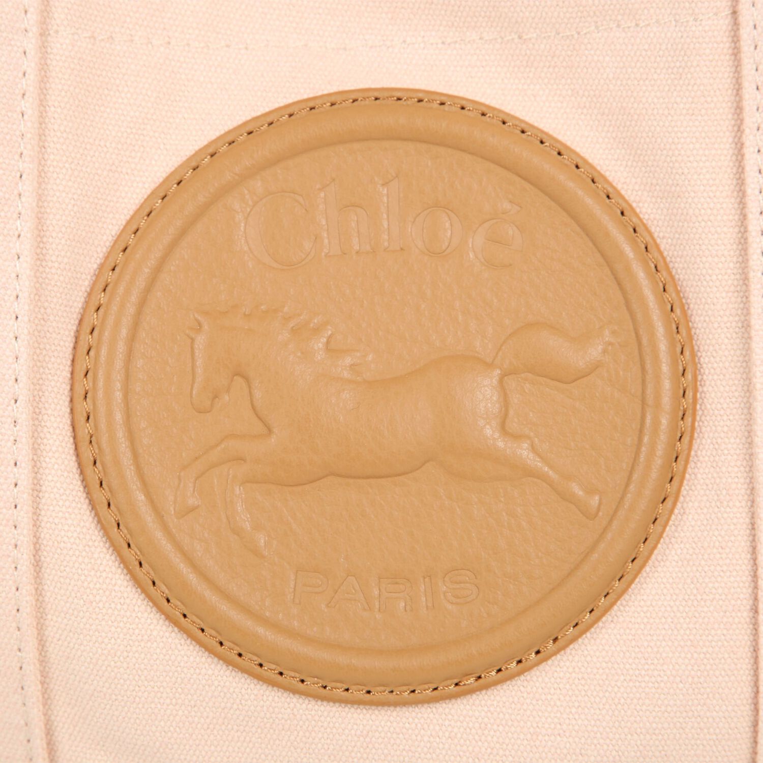 Girls Beige Horse Medal Handbag ( 20cm ), 1, hi-res