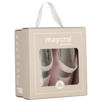 حذاء أطفال للبنات من الجلد ما قبل المشي باللون الوردي  