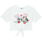 Girls White Logo T-Shirt, 1, hi-res