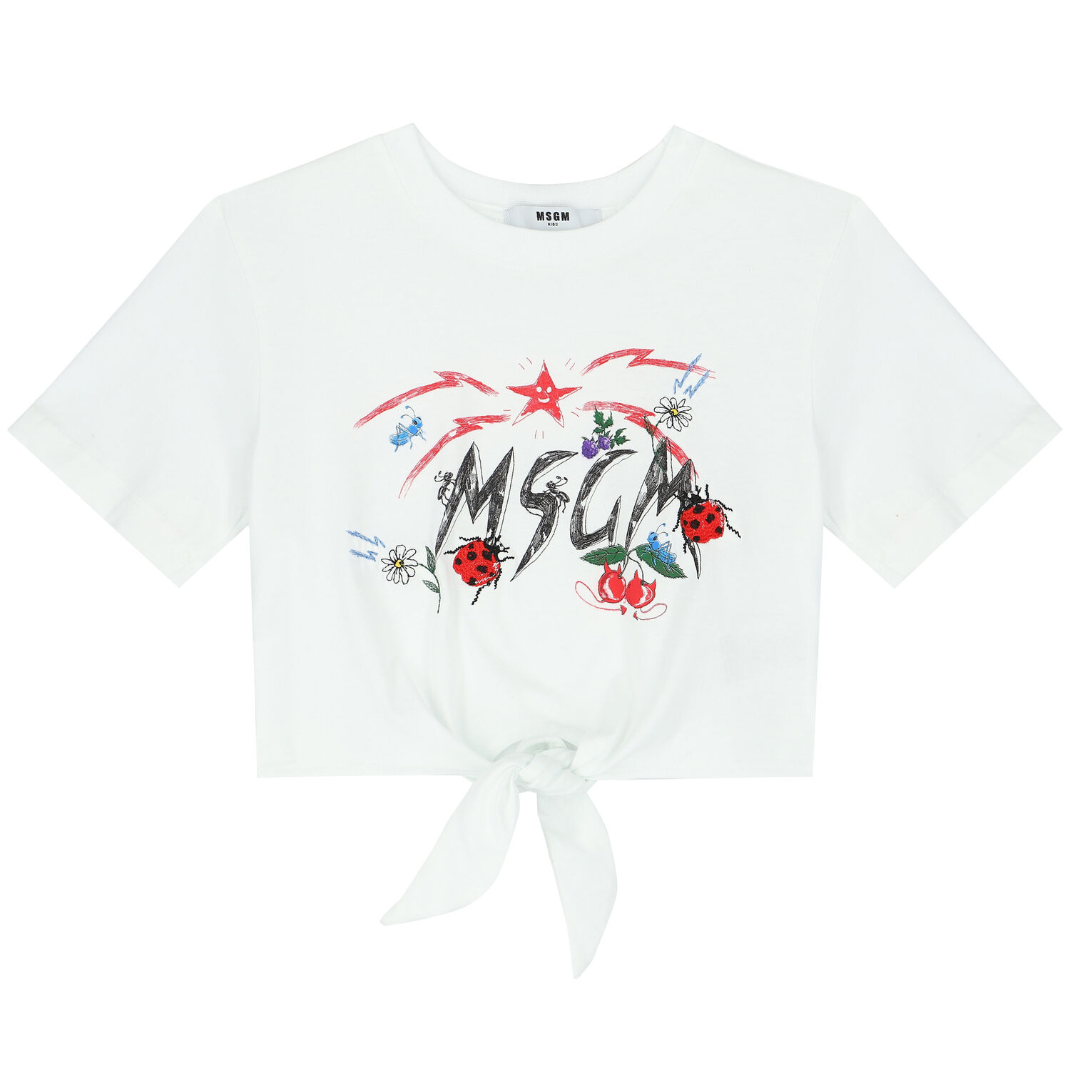 Girls White Logo T-Shirt, 1, hi-res