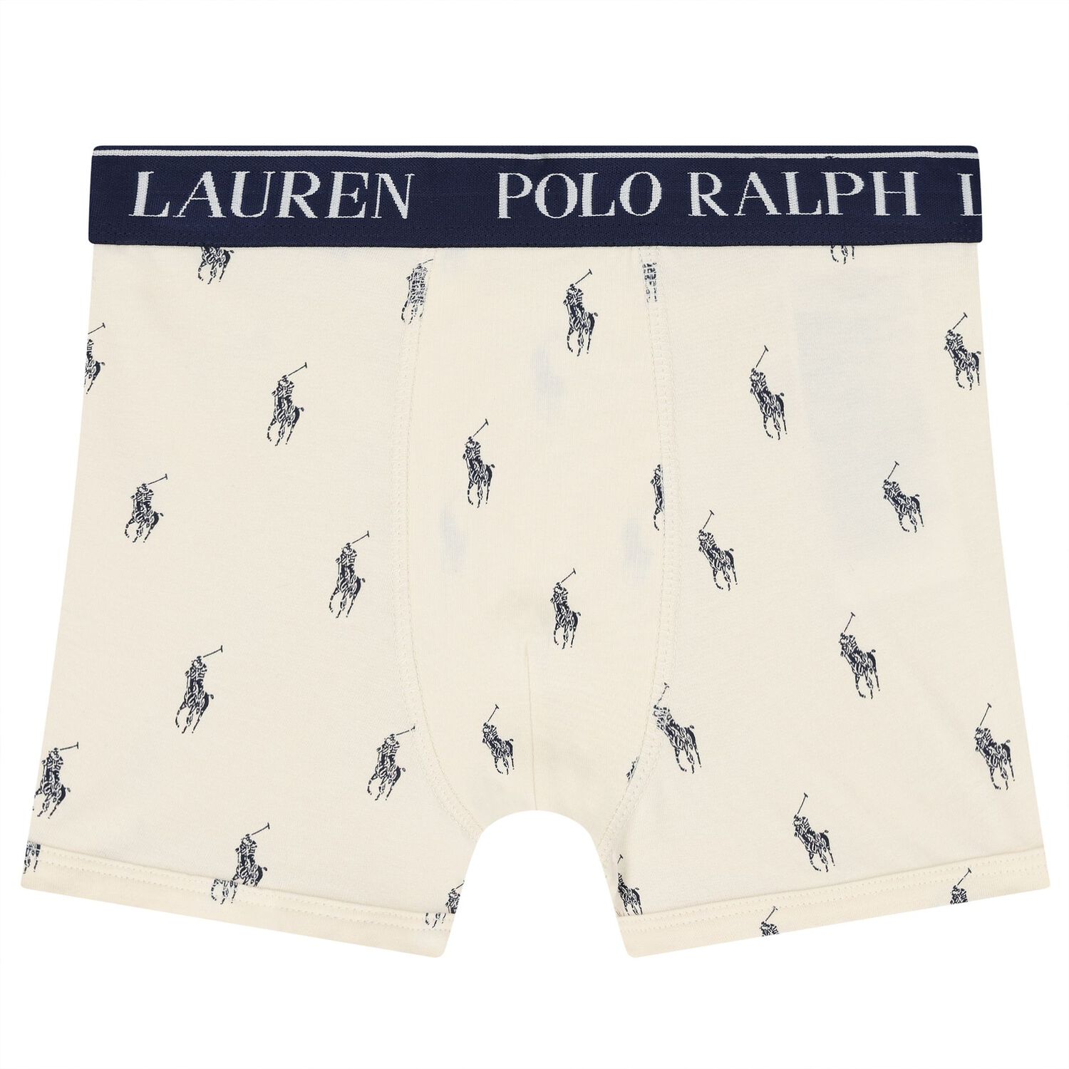 Boys Ivory, Blue & Navy Blue Logo Boxer Shorts ( 3-Pack ), 2, hi-res