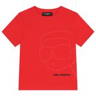 Boys Orange Ikonik Karl Logo T-Shirt, 1, hi-res