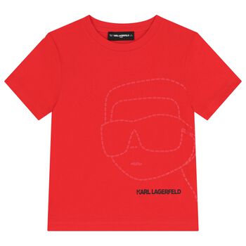Boys Orange Ikonik Karl Logo T-Shirt