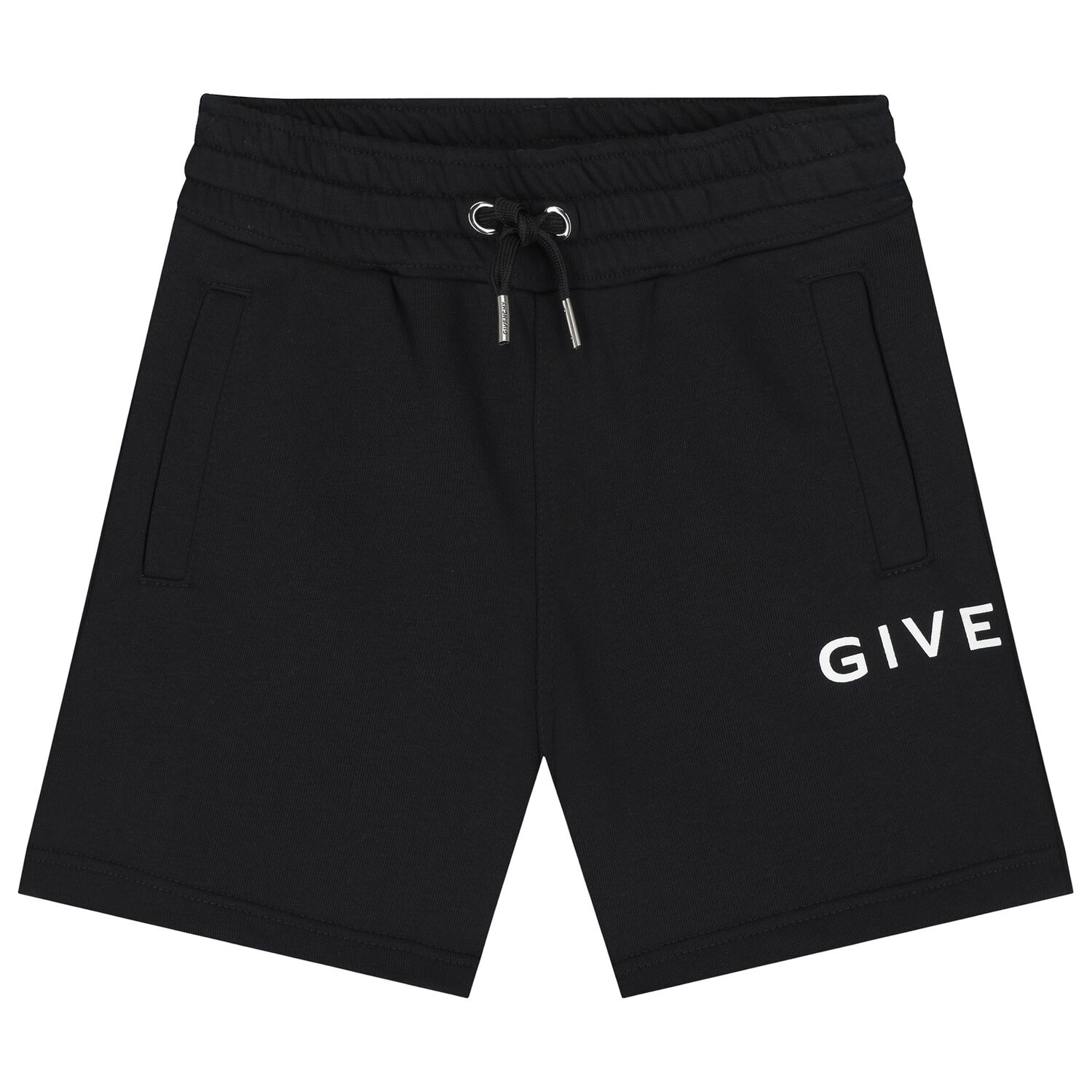 Boys Black Logo Shorts, 1, hi-res