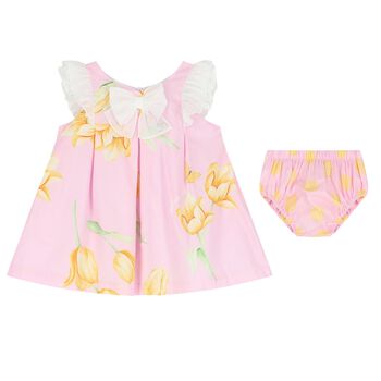 Baby Gilrs Pink Floral Dress Set