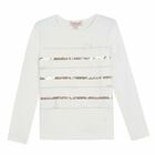 Girls Ivory & Gold Cotton Top, 1, hi-res