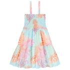 Girls Multi-Coloured Tiered Dress, 1, hi-res