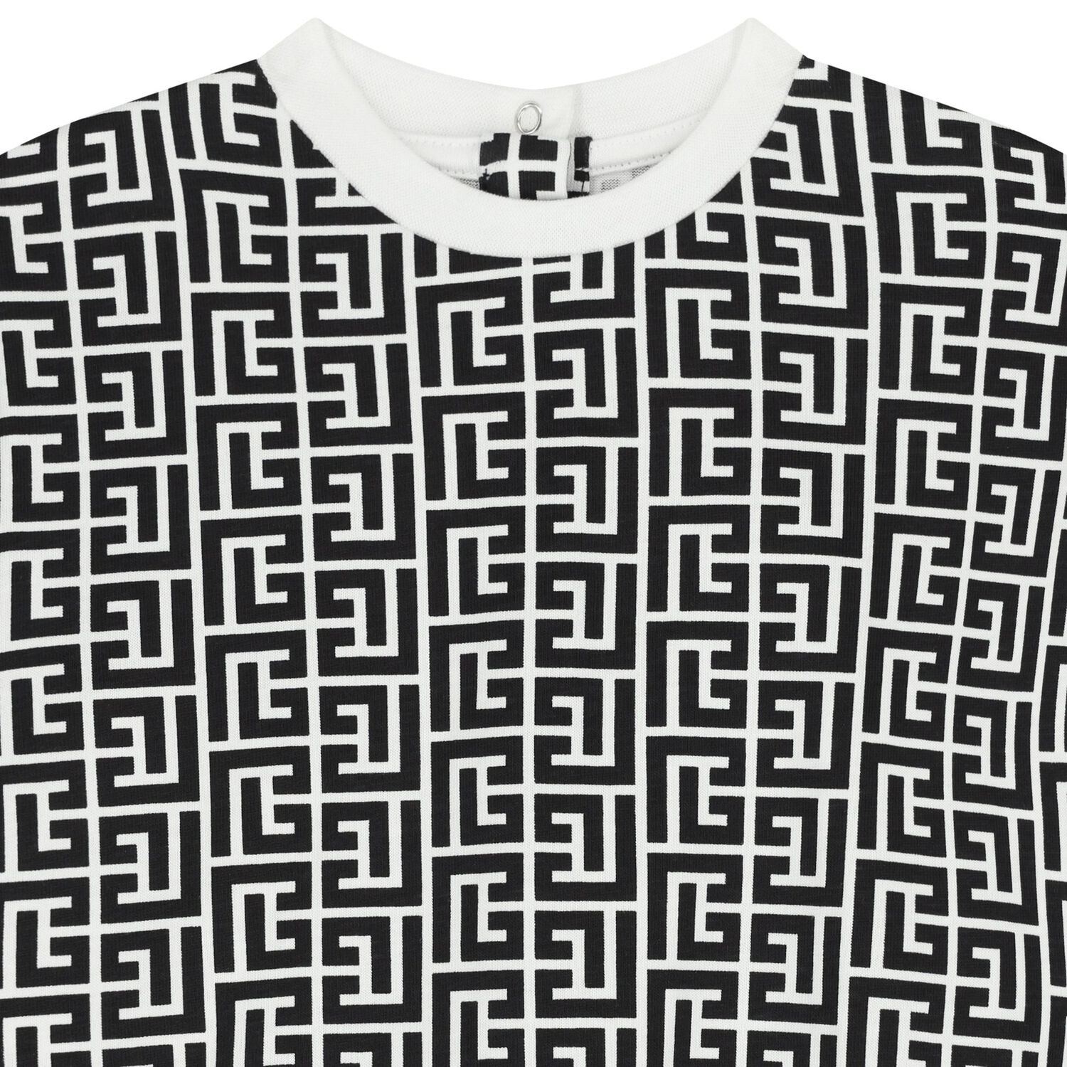 Black & White Logo Romper, 1, hi-res