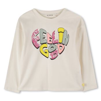 Girls Ivory Long Sleeve Top