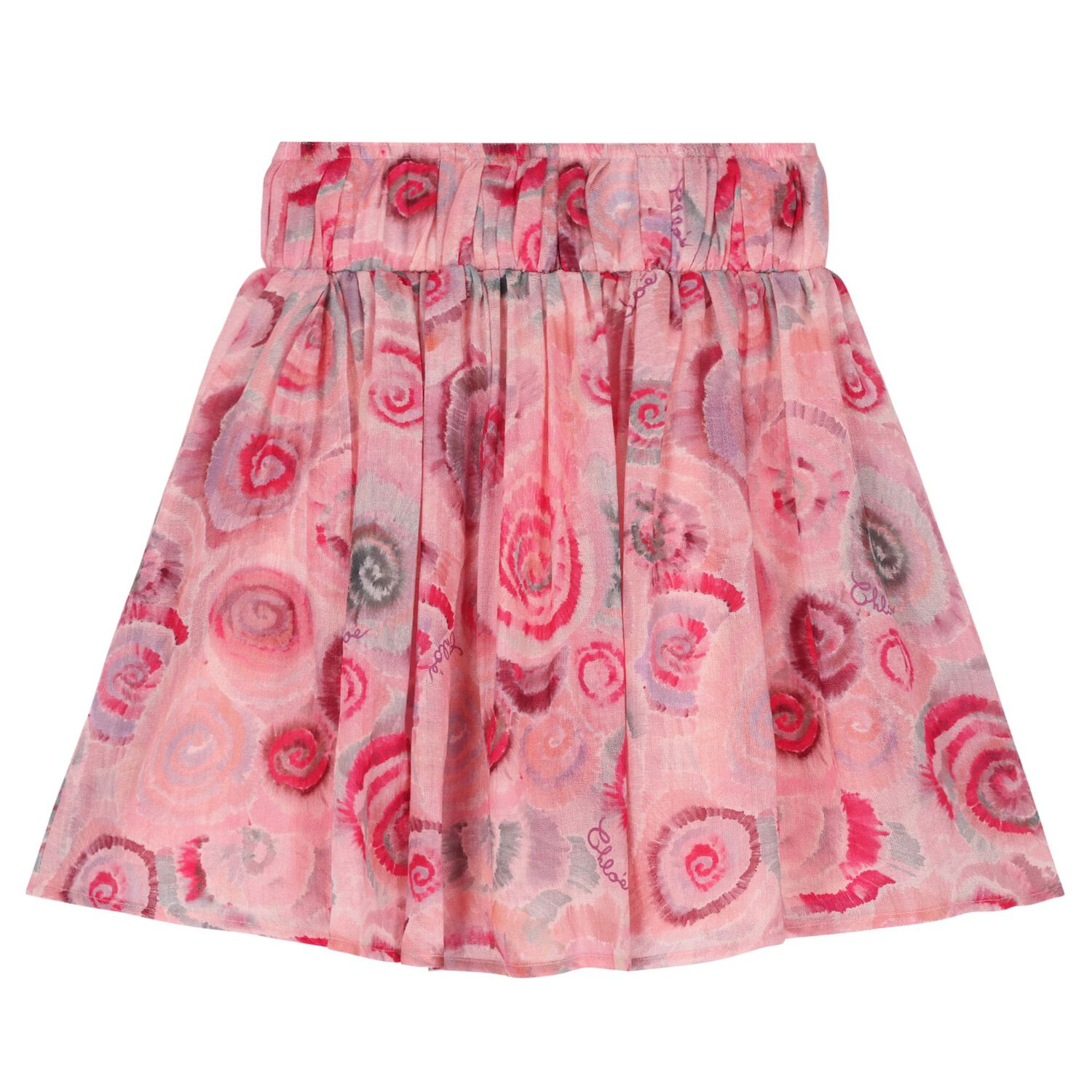 Girls Pink Logo Spiral Skirt, 1, hi-res