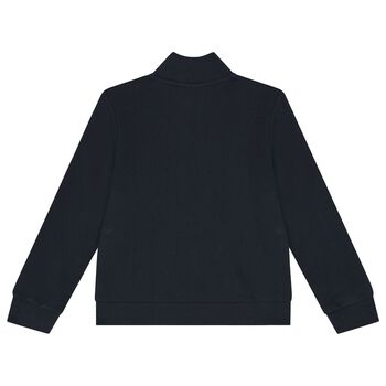 Boys Navy Blue Logo Zip Up Top