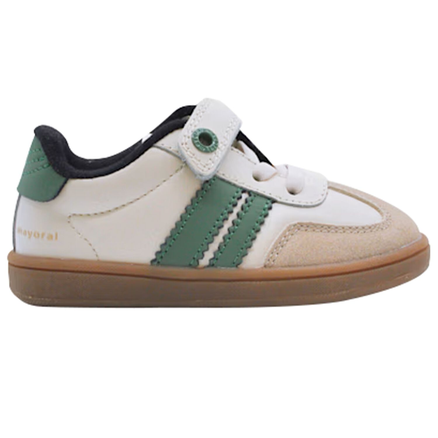 Younger Boys Ivory & Green Trainers, 1, hi-res image number null