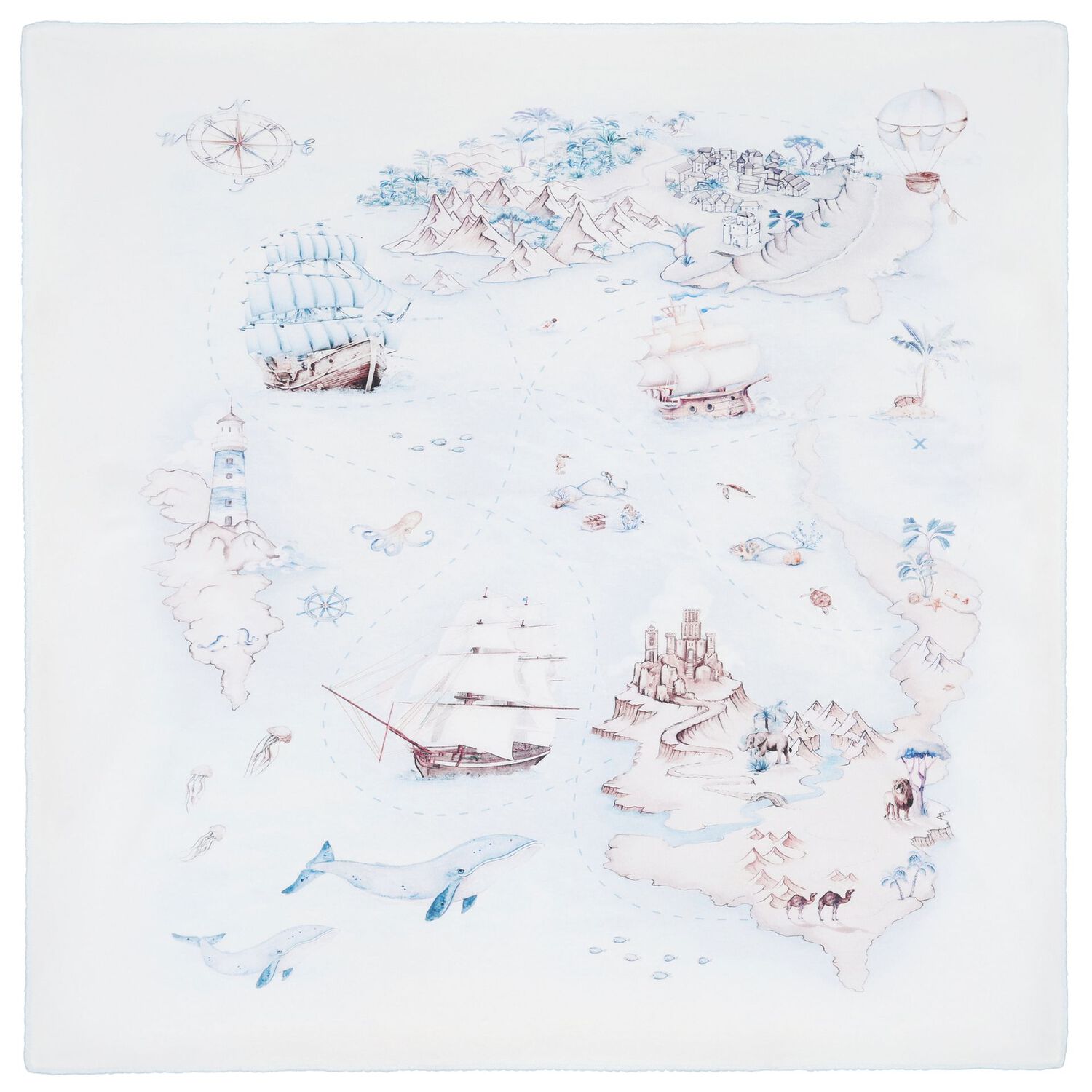 طقم بطانية أولاد باللون الأزرق والعاجي , 1, hi-res