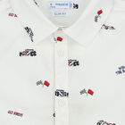 Boys White Race Car Shirt, 1, hi-res