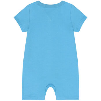 Baby Boys Blue Logo Romper