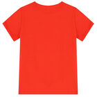تيشيرت بنات بالشعار باللون الأحمر, 1, hi-res