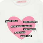 توب باكمام طويلة مطبع باللون الابيض للبنات, 1, hi-res