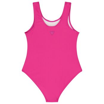 Girls Pink Logo Swimsuit