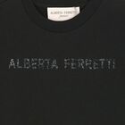 Girls Black Logo T-Shirt, 1, hi-res