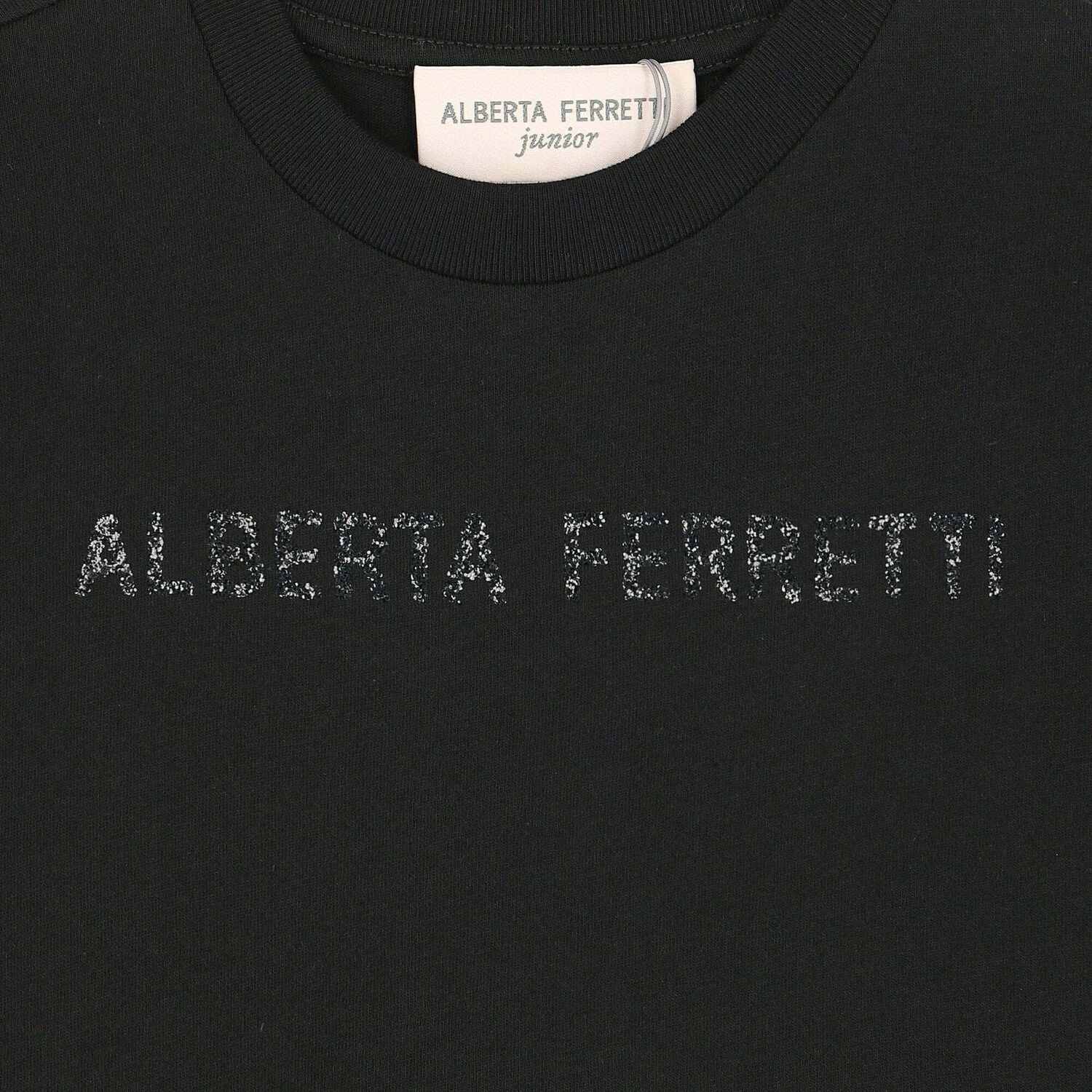 Girls Black Logo T-Shirt, 1, hi-res