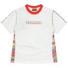 تيشيرت بنات بالشعار باللون الابيض , 1, hi-res