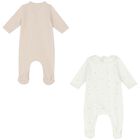 Baby Girls Pink & Ivory Logo Babygrows ( 2-Pack ), 1, hi-res